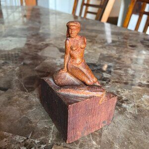 Hand Carved Danish nude woman from the 1930's